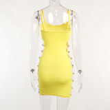 Chain Hollow Dress Fashion Sexy Women's Fitted Body Thin Temperament Short Skirt