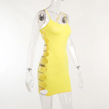 Chain Hollow Dress Fashion Sexy Women's Fitted Body Thin Temperament Short Skirt