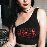Dark Irregular Crop Camisole Tank Top