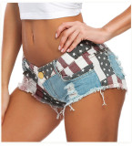 Night club hole low waist jeans denim shorts sexy hot pants night club hole