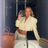 Short black shoulder pad blazer fashion casual temperament commuter suit