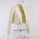 Short black shoulder pad blazer fashion casual temperament commuter suit