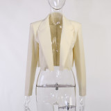 Short black shoulder pad blazer fashion casual temperament commuter suit