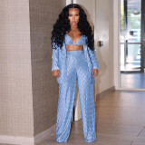 Featured Pleated Fabric Suit Fashion Loose Casual Comfortable Solid Color Women's Clothing