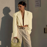 Short black shoulder pad blazer fashion casual temperament commuter suit