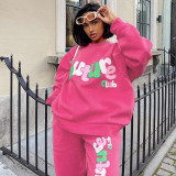 Alphabet English Print Sweater Sweater Pants Set