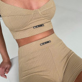 Labels Breast Cup Shorts Set Casual Sports Women's