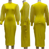 Sexy Fashion Solid Color Women's Fitted Dress