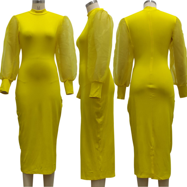 Sexy Fashion Solid Color Women's Fitted Dress