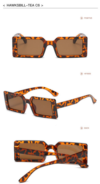 Square Sunglasses Small Frame Sunglasses Transparent Color Personality Street Shot Sunglasses