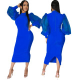 Sexy Fashion Solid Color Women's Fitted Dress