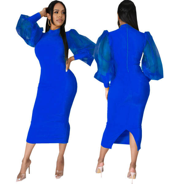 Sexy Fashion Solid Color Women's Fitted Dress