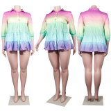 Slim Fit Gradient Loose Oversized Print Dress Nightclub