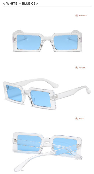 Square Sunglasses Small Frame Sunglasses Transparent Color Personality Street Shot Sunglasses