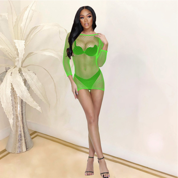 Sexy Fishnet Perspective Net Socks Net Clothes Temptation Hollow Mesh 7 Color Dress