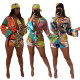Fashion printed women's long-sleeved small suit shorts suit comfortable autumn suit YY5301