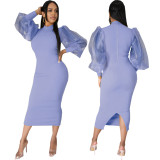 Sexy Fashion Solid Color Women's Fitted Dress