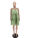 Cute Lace Suspender Backless Loose Dress