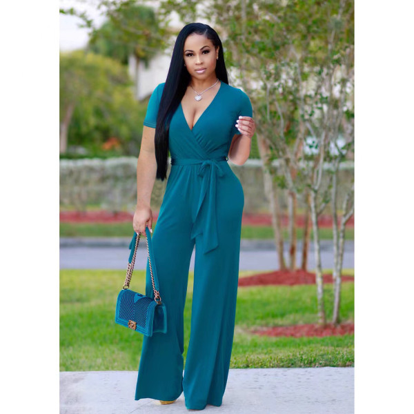 panelled solid jumpsuit