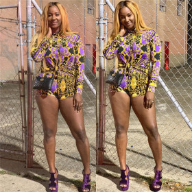 Slim Fit Fashion Print Shorts Set
