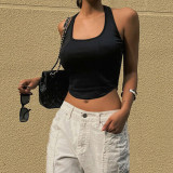 Women's tight-fitting and thin I-back U-neck American sexy hot girl camisole