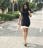 Plush Panel Slim Dress