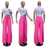 Solid color wide leg pants casual pants trousers 3 colors