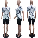 Statement Slim Print Short Sleeve Suit
