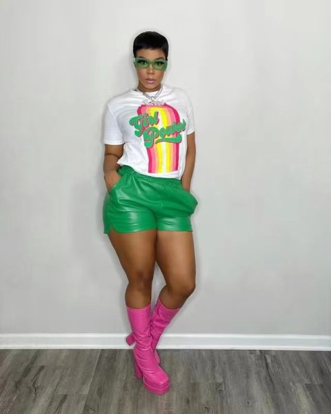 rainbow stripe placement print top