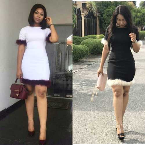 Plush Panel Slim Dress
