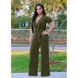panelled solid jumpsuit