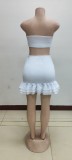 Sexy casual wrap chest skirt suit