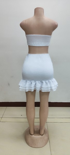Sexy casual wrap chest skirt suit