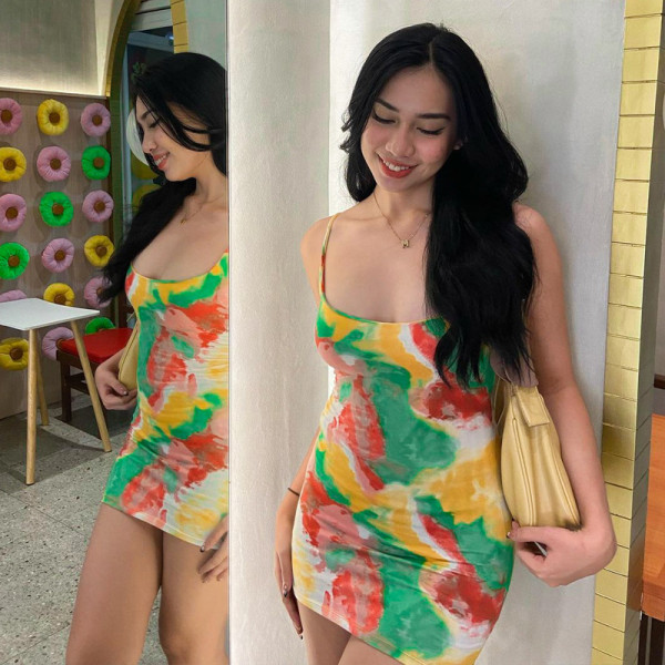 Tie-Dye Skirt Sexy Tie Backless Slip Dress