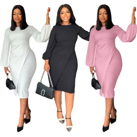 Lantern Long Sleeve Fashion Dress