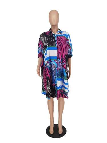 printed shirt dress