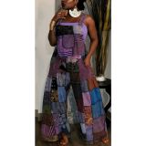 printed boho overalls