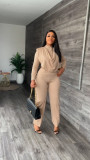 Fashion Design Autumn and Winter Long Sleeve Pants Suit Two Piece