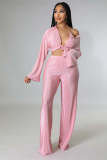 Fashion sexy pleated cardigan three-piece set