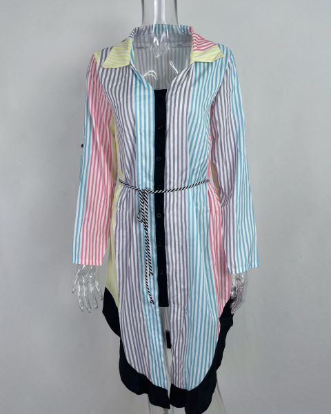 Midi Printed Plaid Lapel Dress