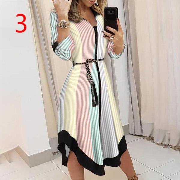 Midi Printed Plaid Lapel Dress