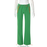 Fashion Solid Color Drawstring Straight Leg Casual Pants Q22PT384