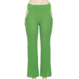 Sexy Cutout Knit High Waist Loose Lounge Pants
