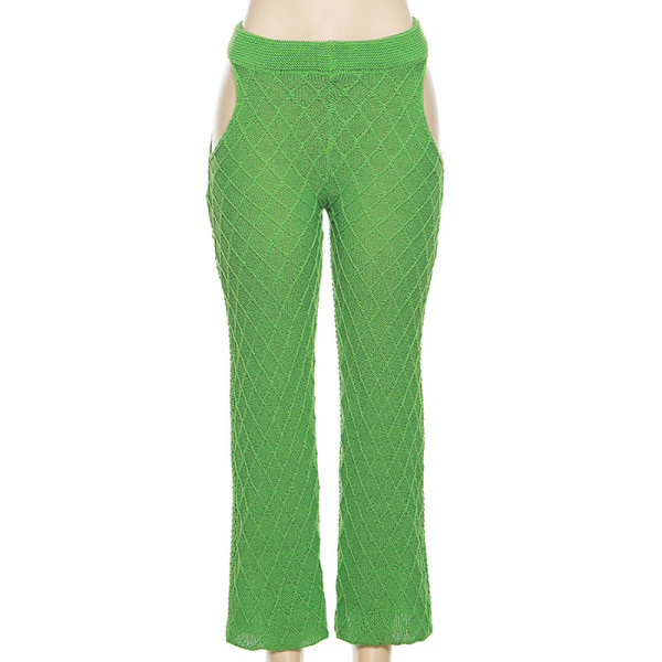Sexy Cutout Knit High Waist Loose Lounge Pants