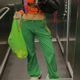 Fashion Solid Color Drawstring Straight Leg Casual Pants Q22PT384