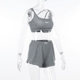 Loose Casual Super Short Sweatpants Vest Set