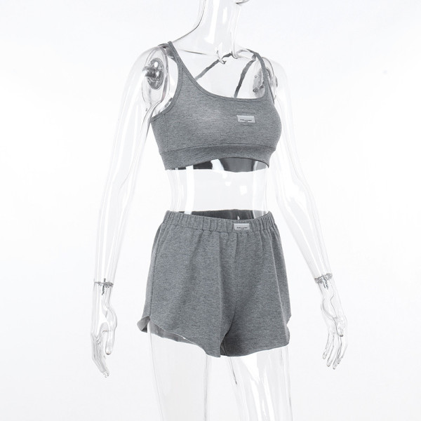 Loose Casual Super Short Sweatpants Vest Set