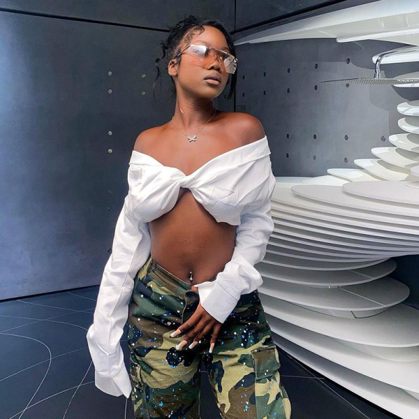 Fashion Irregular kink sexy crop top for women