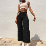 Sexy Cutout Knit High Waist Loose Lounge Pants