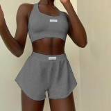 Loose Casual Super Short Sweatpants Vest Set